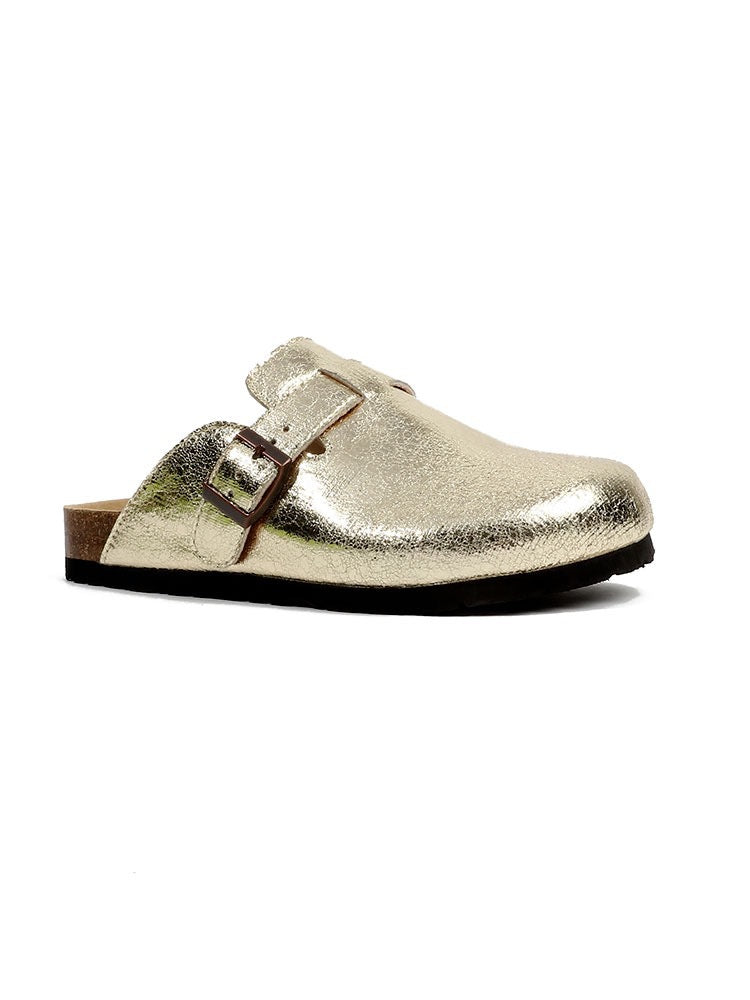 Mule-sabot cuir froissé Aura