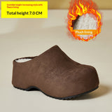 Retro Chunky-sole Closed-toe Mules For Women, Perfect For Outdoor Wear