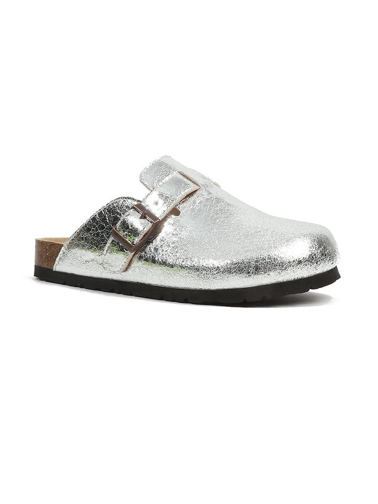 Mule-sabot cuir froissé Aura