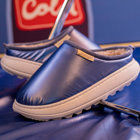 Glossy down cotton slippers