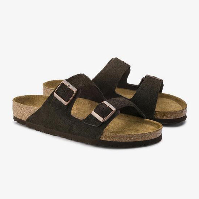 Mule cuir velours unisexe Leaf