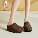 Retro Chunky-sole Closed-toe Mules For Women, Perfect For Outdoor Wear