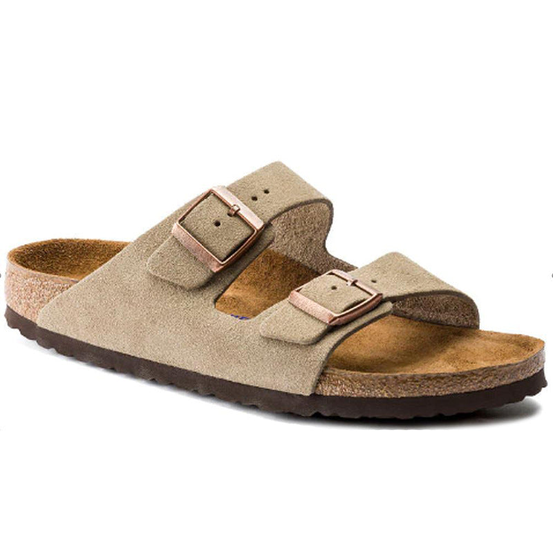 Mule cuir velours unisexe Leaf