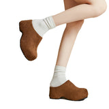 Retro Chunky-sole Closed-toe Mules For Women, Perfect For Outdoor Wear