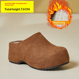 Retro Chunky-sole Closed-toe Mules For Women, Perfect For Outdoor Wear