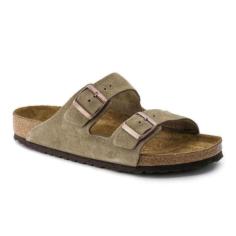 Mule cuir velours unisexe Leaf